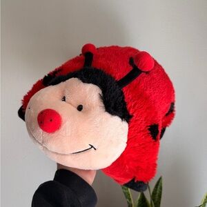 My Pillow Pets Ladybug Plush Pillow 2009 Red Black Stuffed Animal 18”